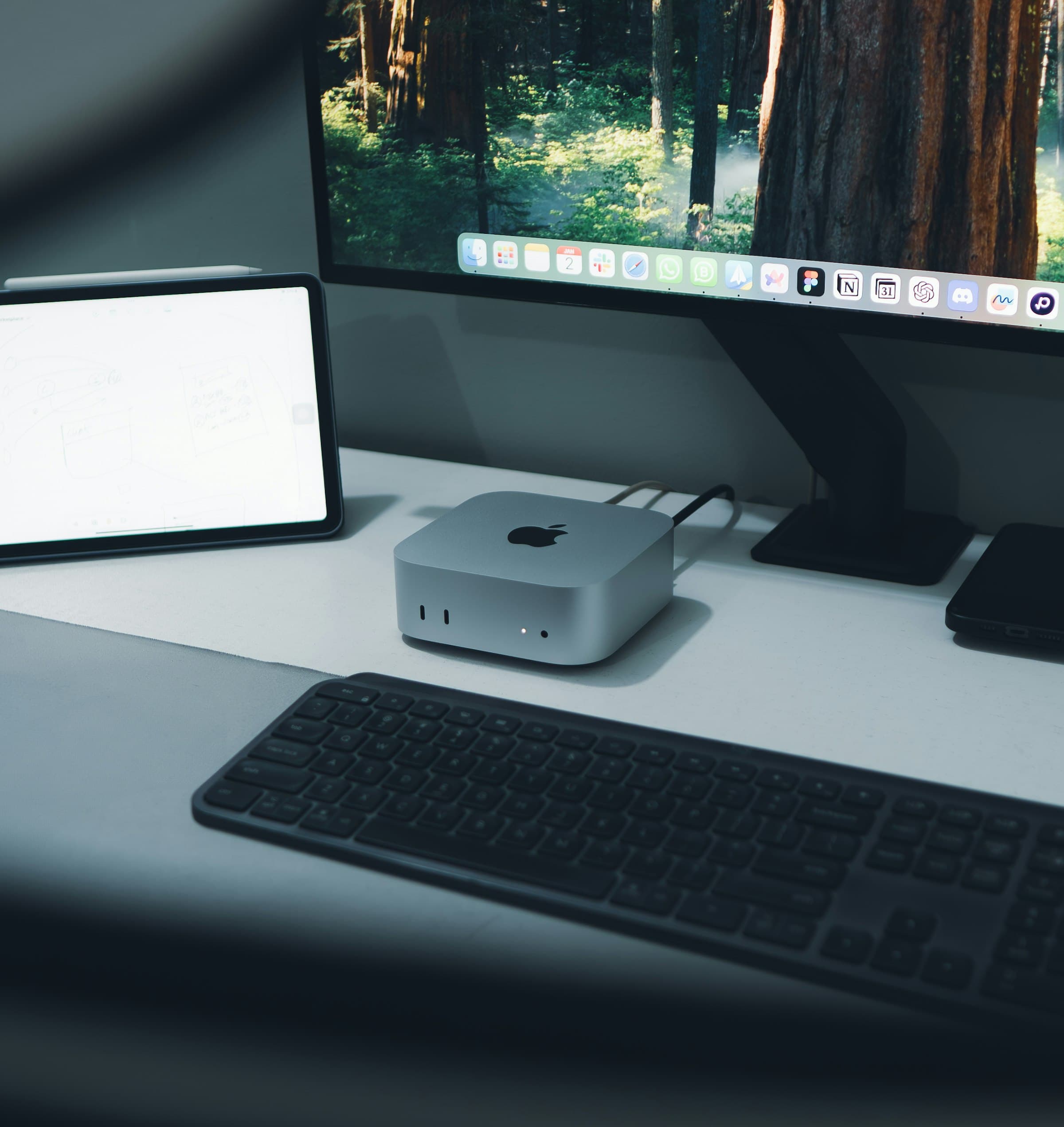 A Mac Mini on a desk, ready for its next owner