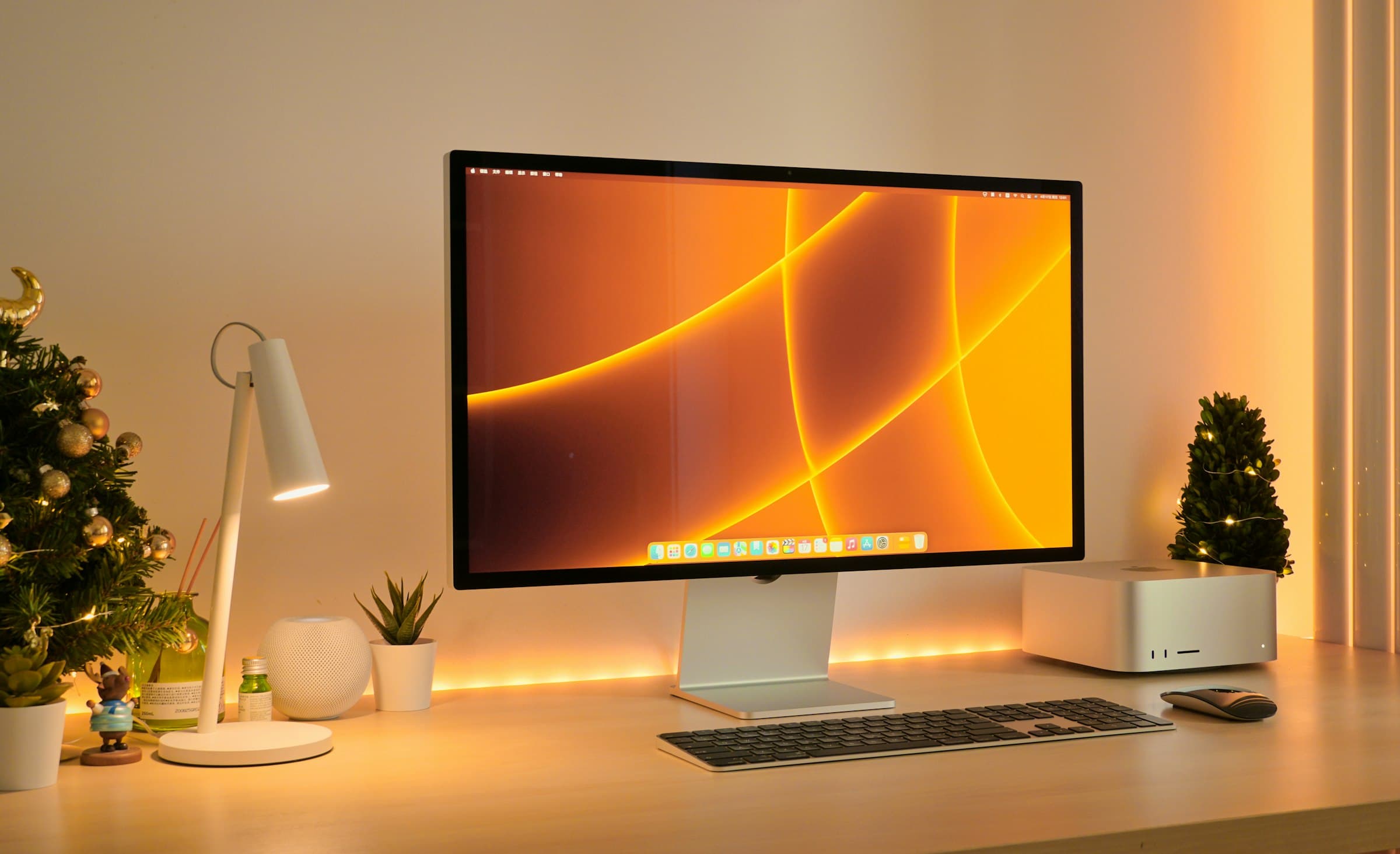 A Mac Studio and Studio Display set up on a desk, ready for its next owner
